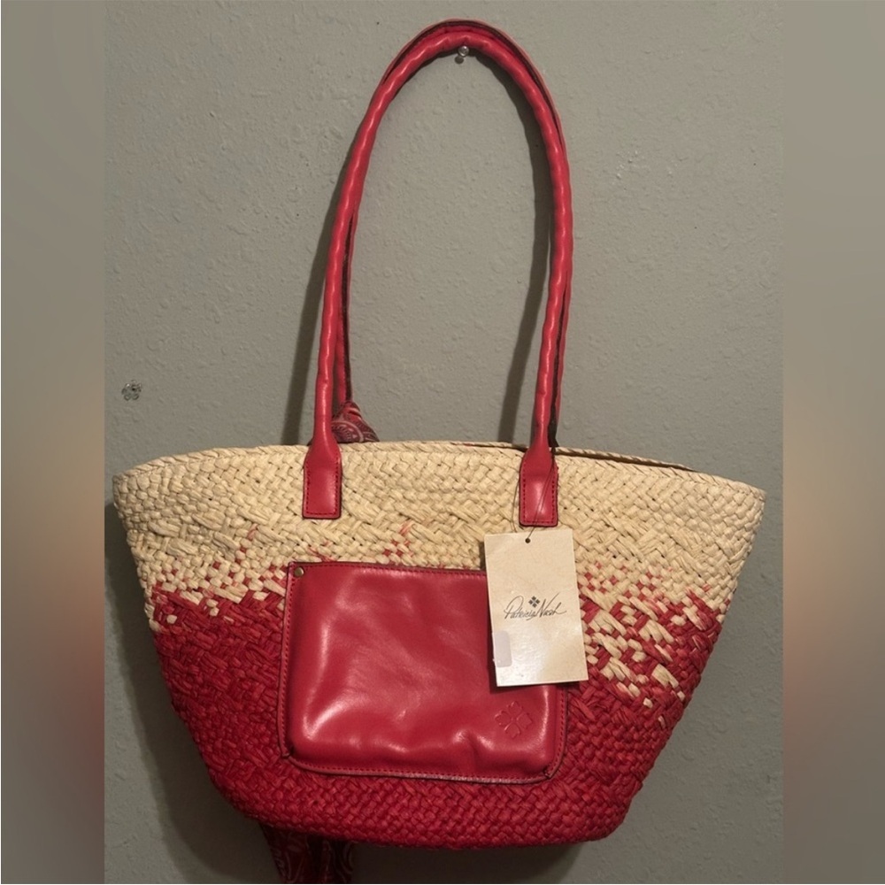 ☀️⛱️ Patricia Nash Calypso Ombre Woven Straw Tote with Scarf NWT⛱️☀️ - Picture 3 of 6